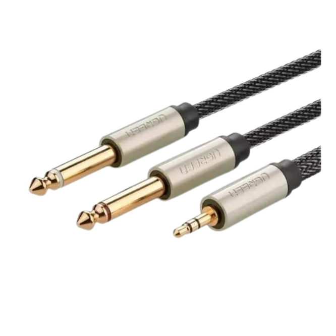 3.5mm TRS to Dual 6.35mm TS Audio Cable 5m (Gray)