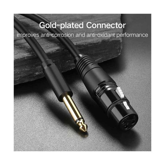 6.5 Mono Male to 3 Pin XLR Female Audio Cable 2M