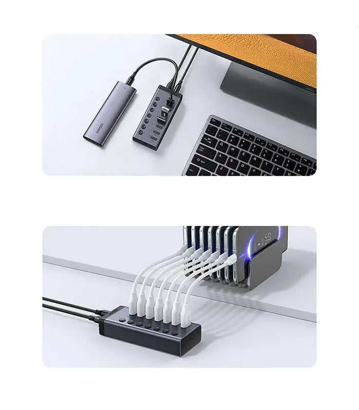 USB 3.0 10-Port Hub (USB-B to USB 3.0 Cable)