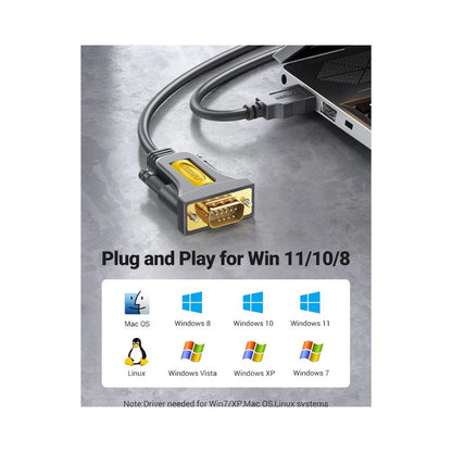 USB Male to DB9 RS-232 Male Adapter Cable 1.5m