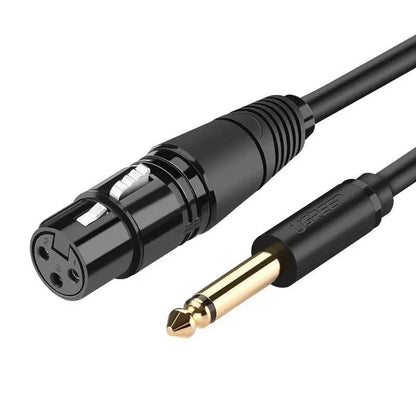 6.5 Mono Male to 3 Pin XLR Female Audio Cable 2M