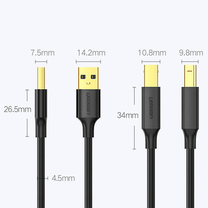 USB 2.0 A-Male to B-Male printer cable 1M Black