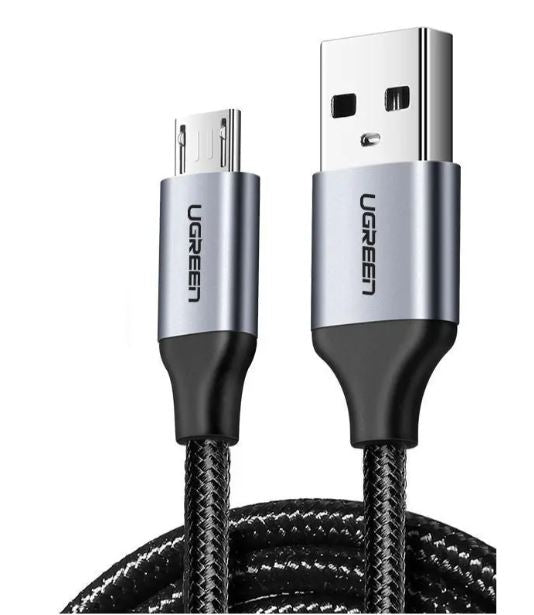 Micro USB Male to USB-A Female Cable with OTG Nickel Plating 15cm (Black)