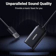 USB 2.0 External 3.5mm Sound Card Adapter 2 M Black