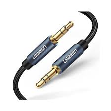 3.5mm Male to 3.5mm Male Cable Gold Plated Metal Case with Braid 2m (Blue)
