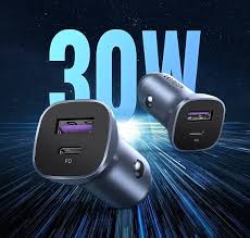 USB-C PD+USB-A QC 30W Fast Car Charger