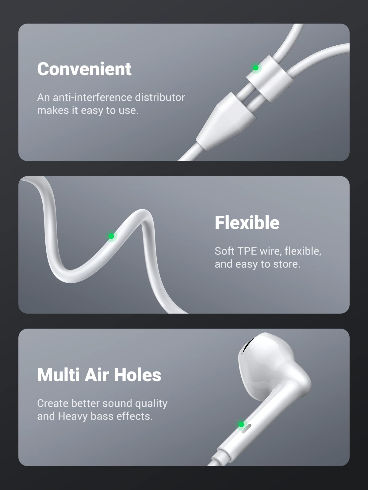 Wired Earphones with Type-C Connector (White)
