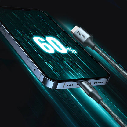 USB-C to Lightning Cable Aluminum Shell Braided 1m(Midnight Green)