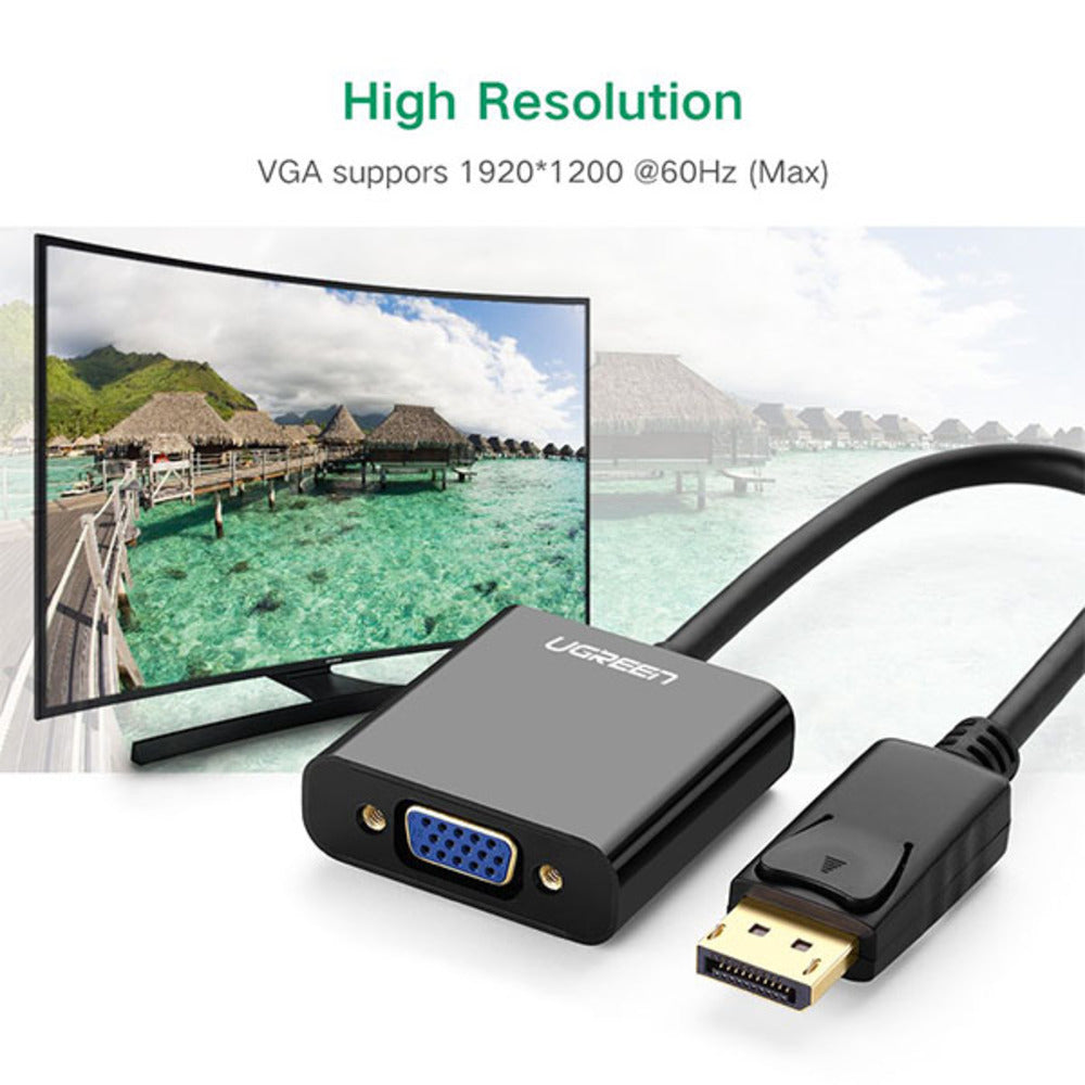 DP Male to VGA Female Converter Cable (Black)
