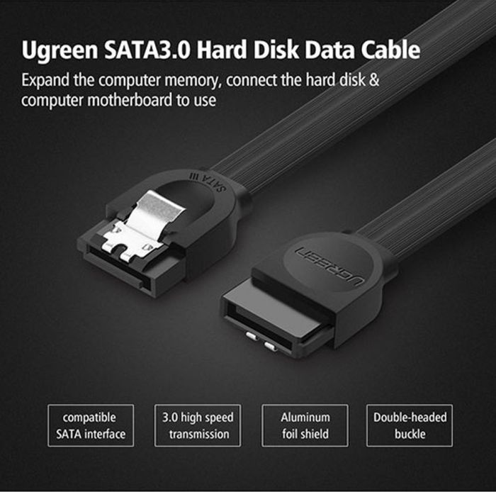SATA 3 Data Cable 0.5m (Black)