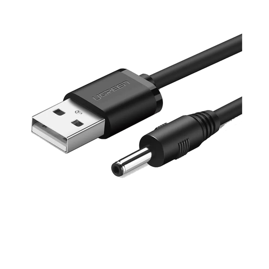 USB2.0-A to DC 3.5mm M/F Charging Cable 1m (Black)