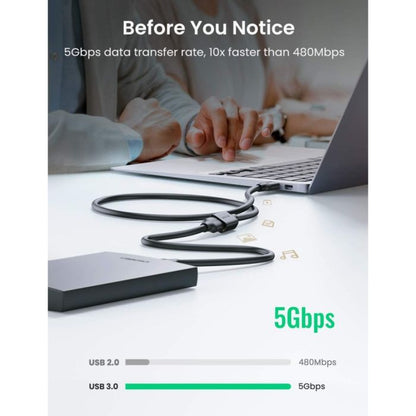 USB3.0 A male to female flat cable  2M   Black