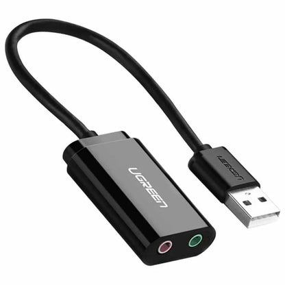 USB 2.0 External 3.5mm Sound Card Adapter 2 M Black
