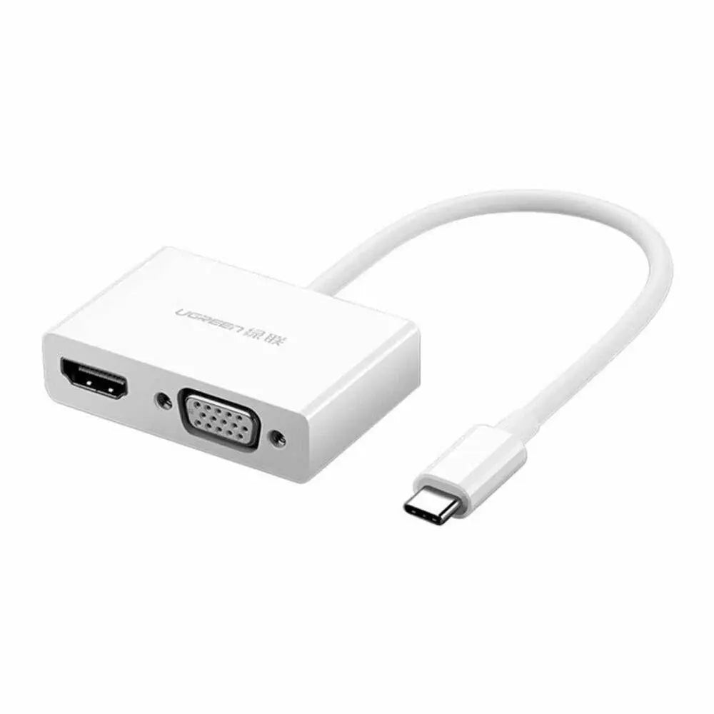 USB Type C to HDMI + VGA Converter (White)