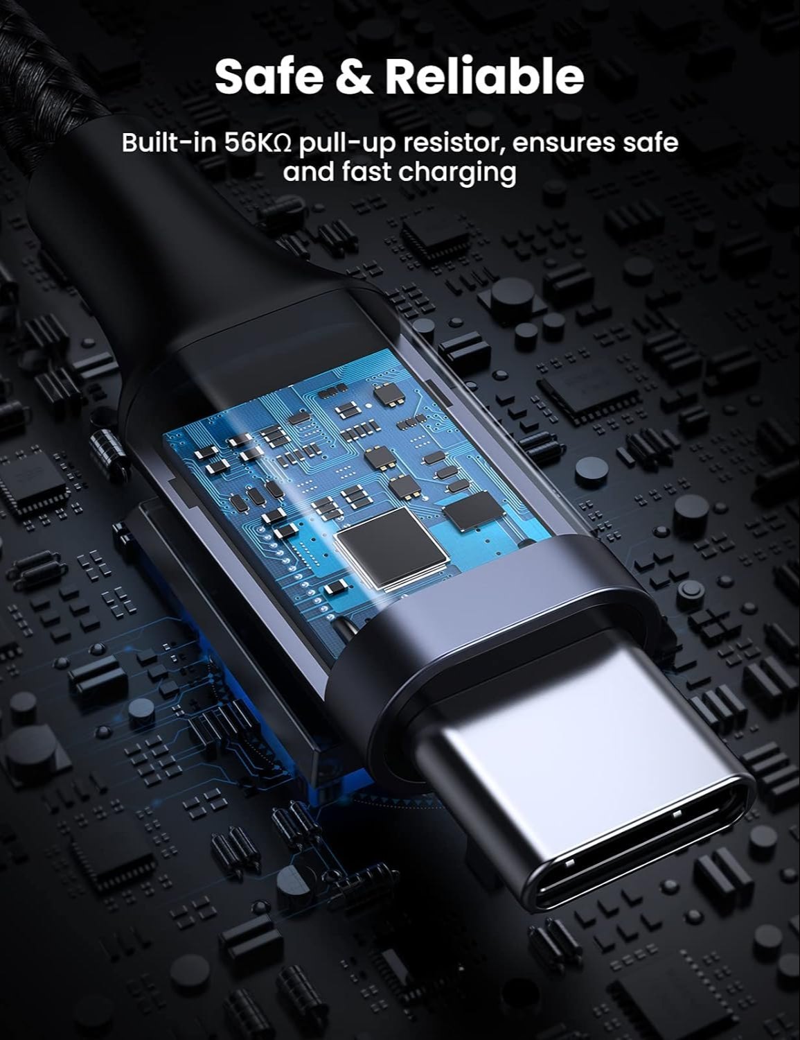 USB-A 2.0 to USB-C Cable Nickel Plating 1m (Black)