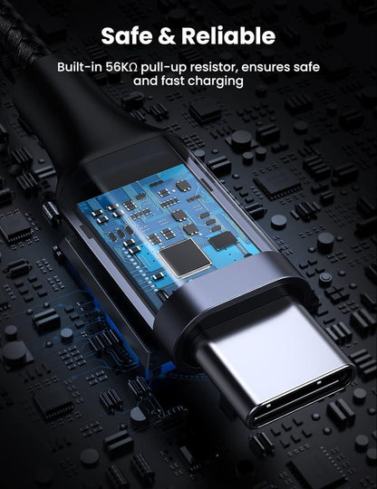 USB-A 2.0 to USB-C Cable Nickel Plating 1m (Black)