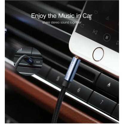 3.5mm male to 3.5mm male right angle flat cable 1M