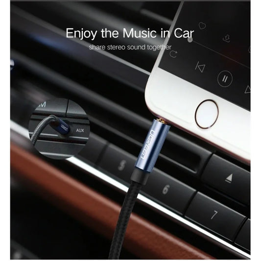 3.5mm male to 3.5mm male right angle flat cable 1M