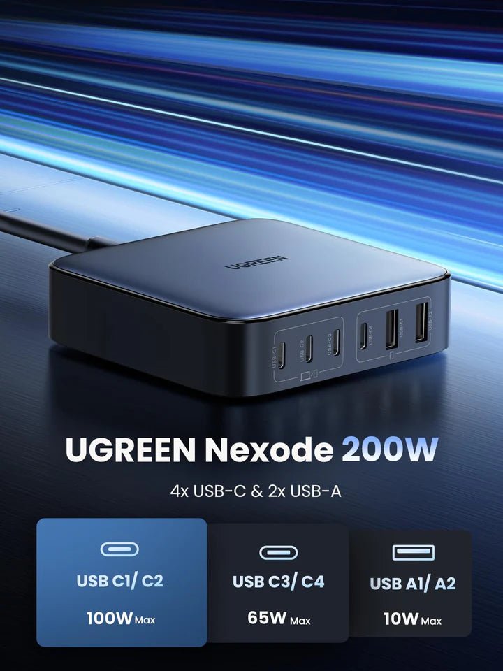 GaN 200W Desktop Charger (6-Port)
