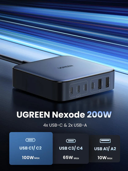 GaN 200W Desktop Charger (6-Port)