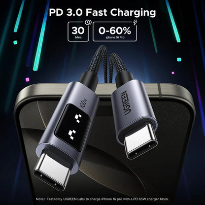 Uno USB-C to USB-C PD 100W Fast Charging Cable 5A Max 1m