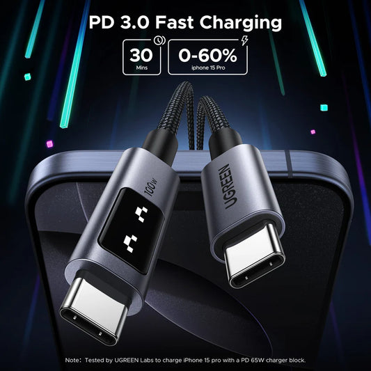 Uno USB-C to USB-C PD 100W Fast Charging Cable 3m